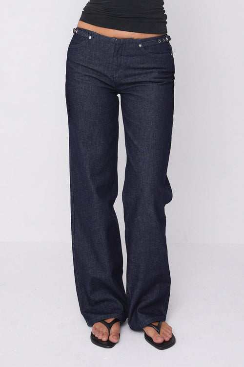Stevie Low Rise Jeans, Indigo Rinse