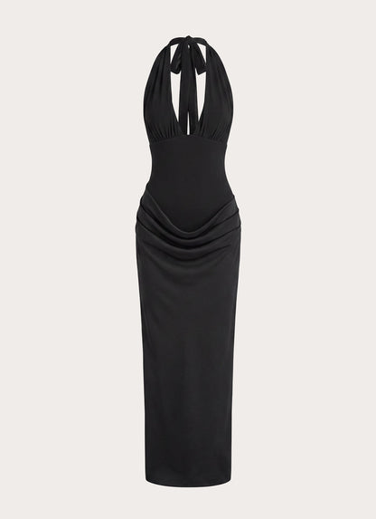 Emaretta Halter Maxi Dress - Black