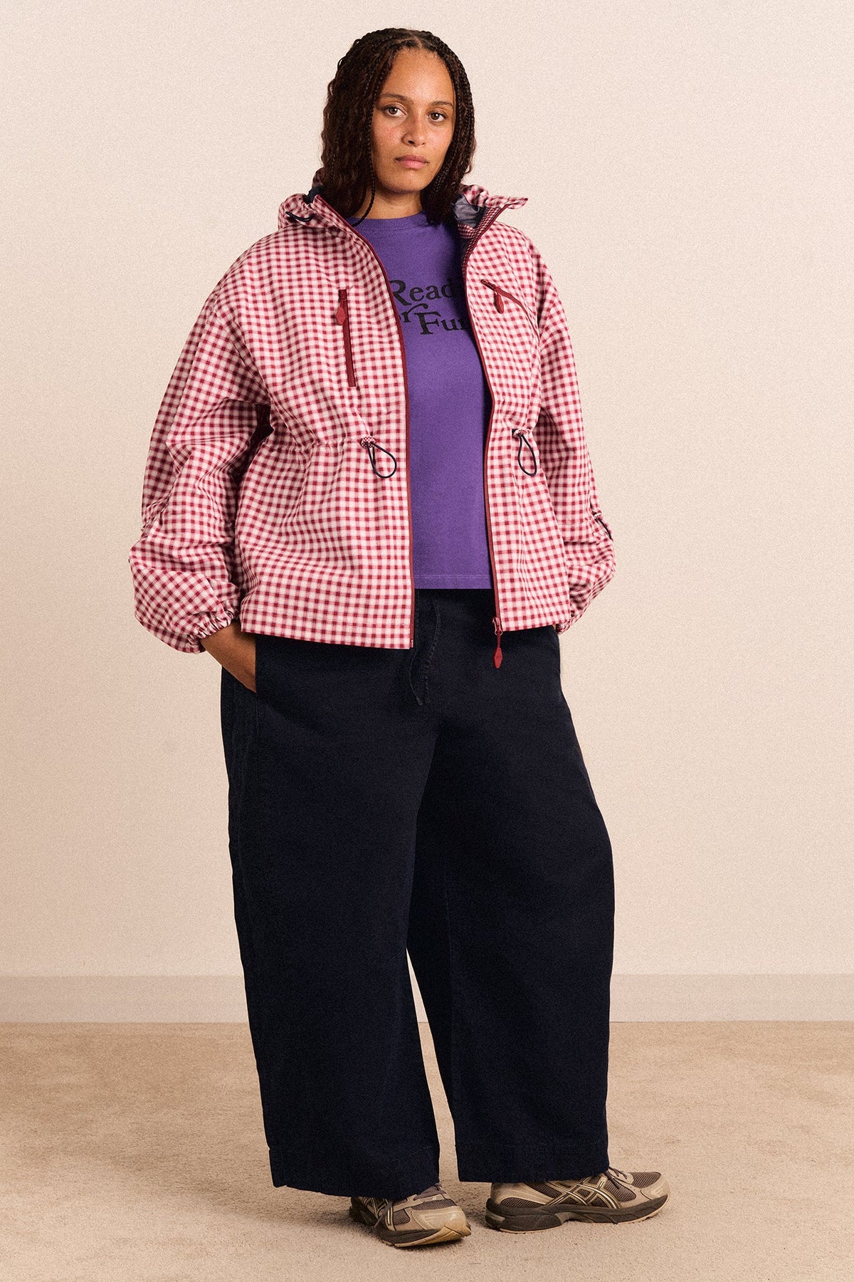 Matilda Waterproof Raincoat - Cherry Gingham
