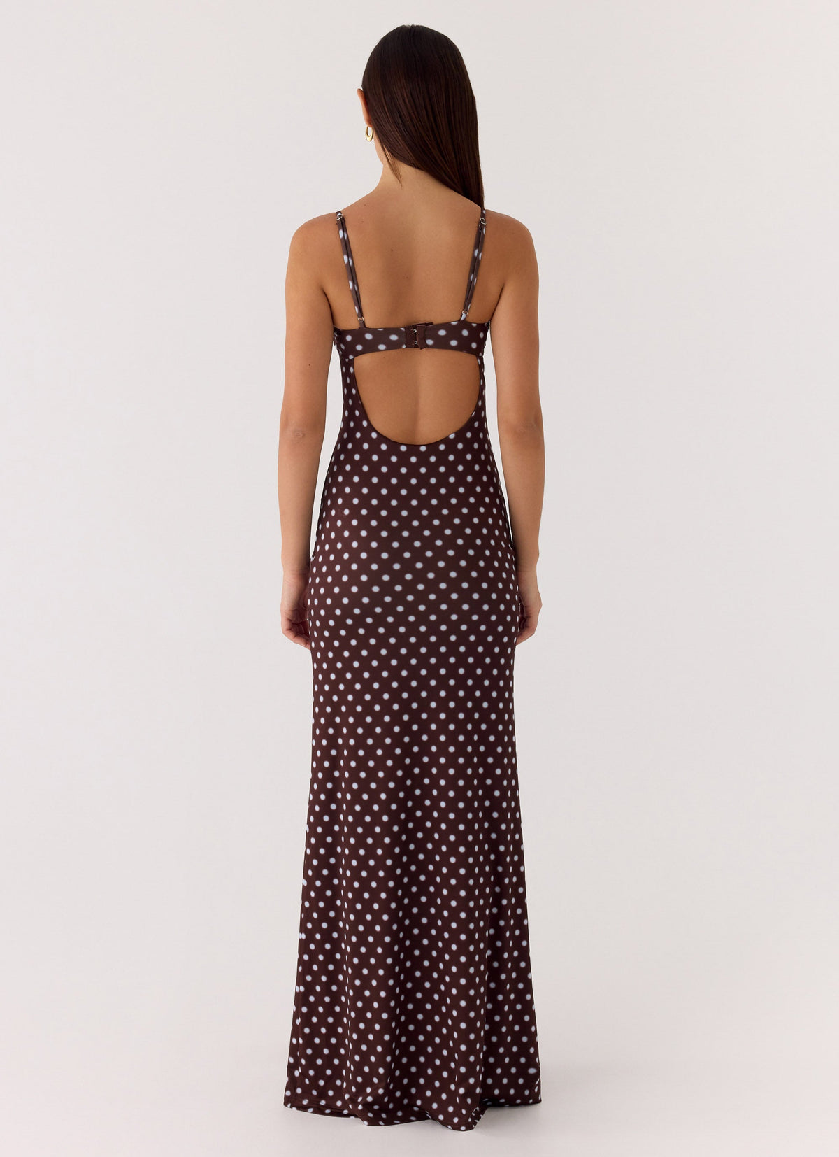 Vamonos Maxi Dress - Chocolate Blue Dot