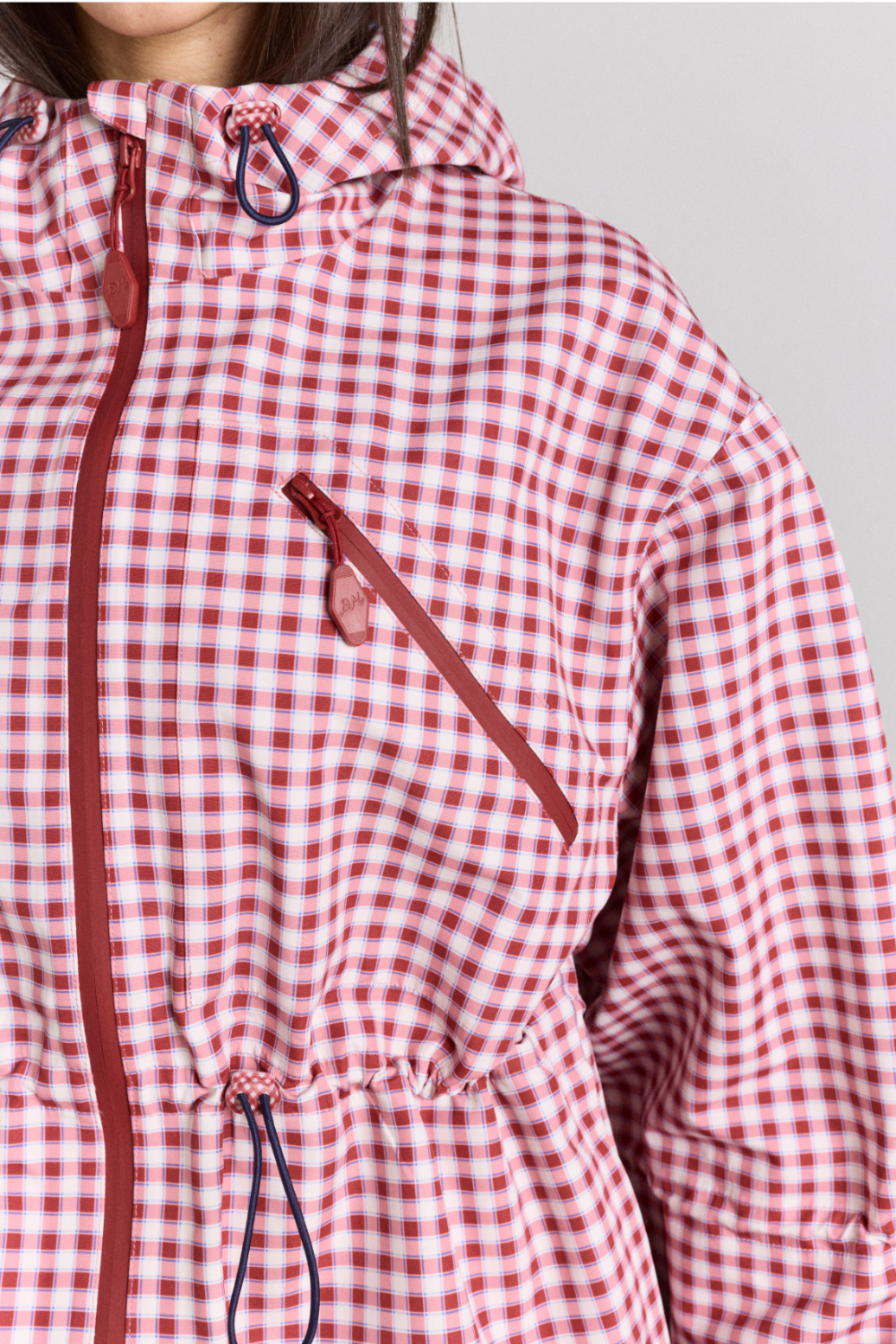 Matilda Waterproof Raincoat - Cherry Gingham